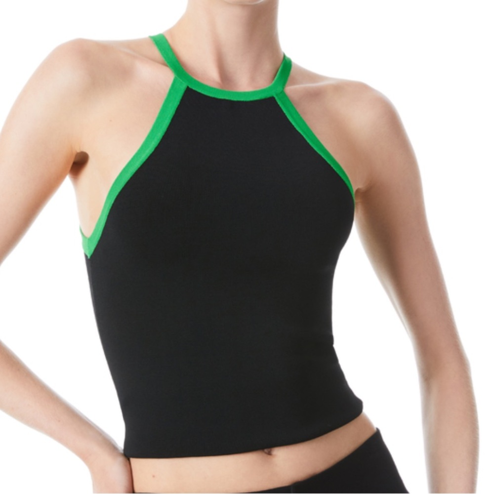 Alice + Olivia Black and Green Halter Top